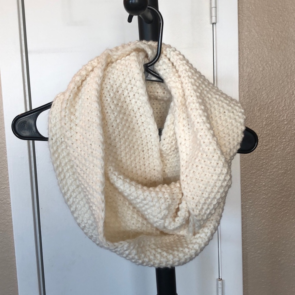 Cream Knit infinity scarf